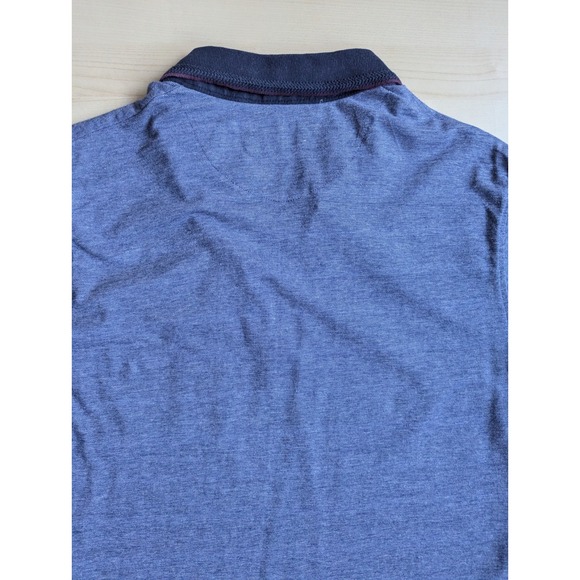 Denim And Flower Blue Polo w/ Pocket Quarter Button - Snug Large 42 - Picture 6 of 8